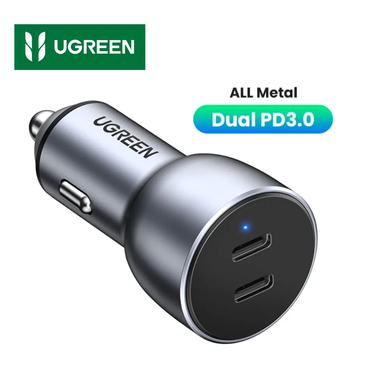 UGREEN - Cargador Auto 2 Puertos Tipo C Carga Rapida 50w Ugreen CD213