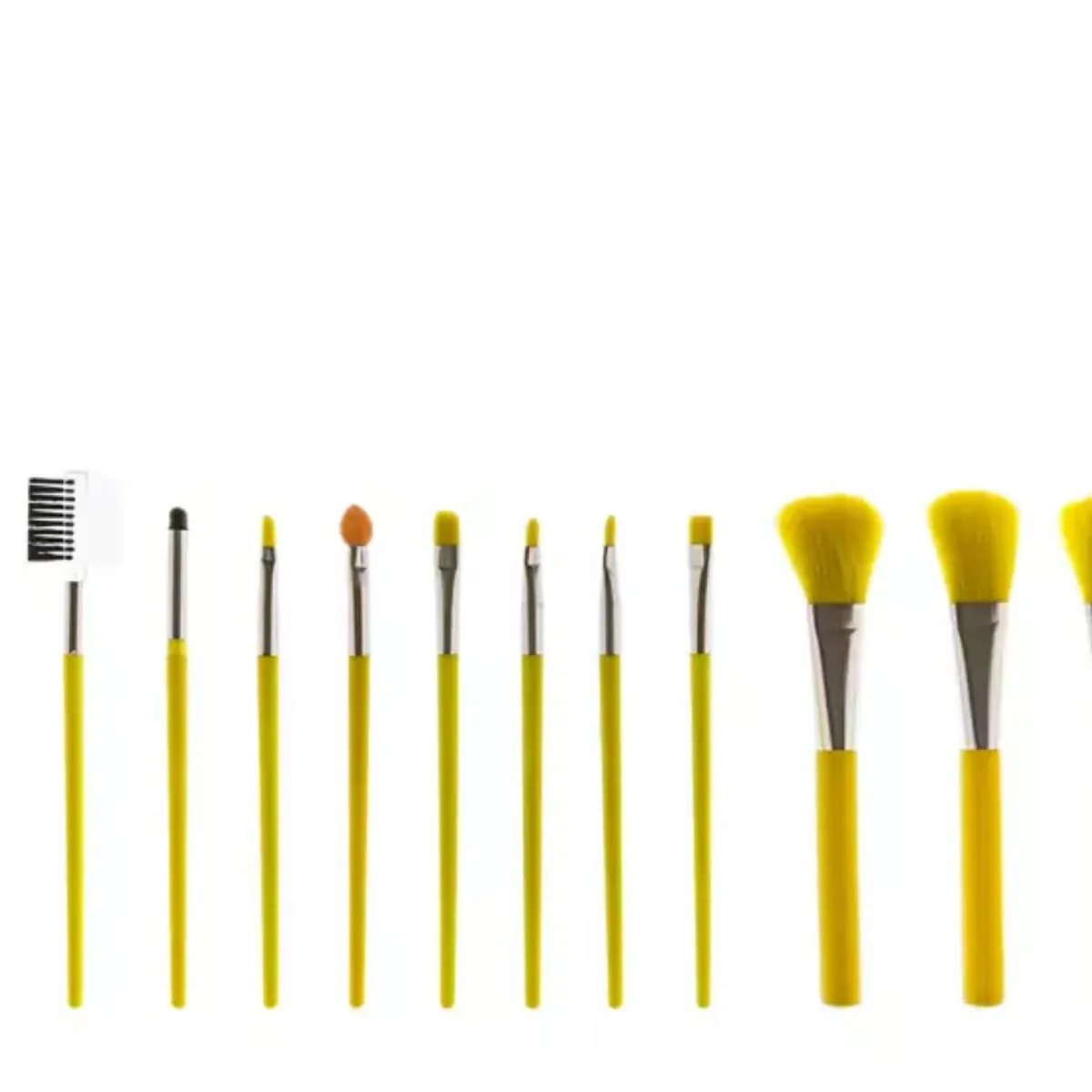 GENERICO - Set de 12  Brochas de Maquillaje Verde Limon