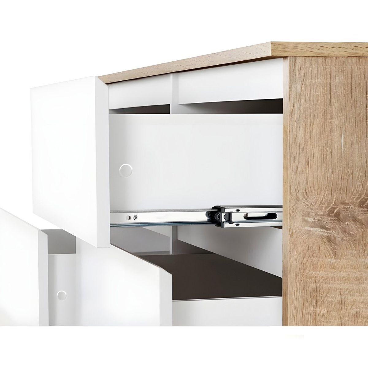 GENERICO - Cómoda Francine 6 Cajones Blanco y Duna 100 cm Huk