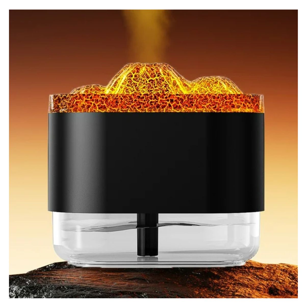 SEISA - Humidificador Difusor Aromatizador de Aire Lampara Modelo Volcan Negro