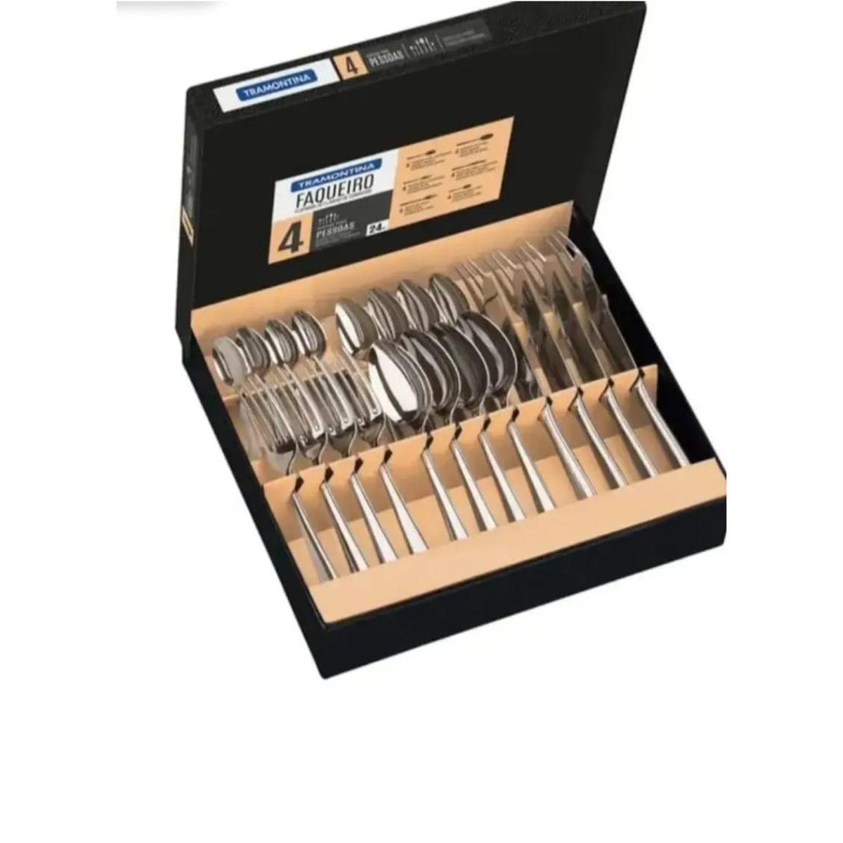 TRAMONTINA - TRAMONTINA CUBIERTOS DE MESA 24 PIEZAS PACIFIC CON ESTUCHE