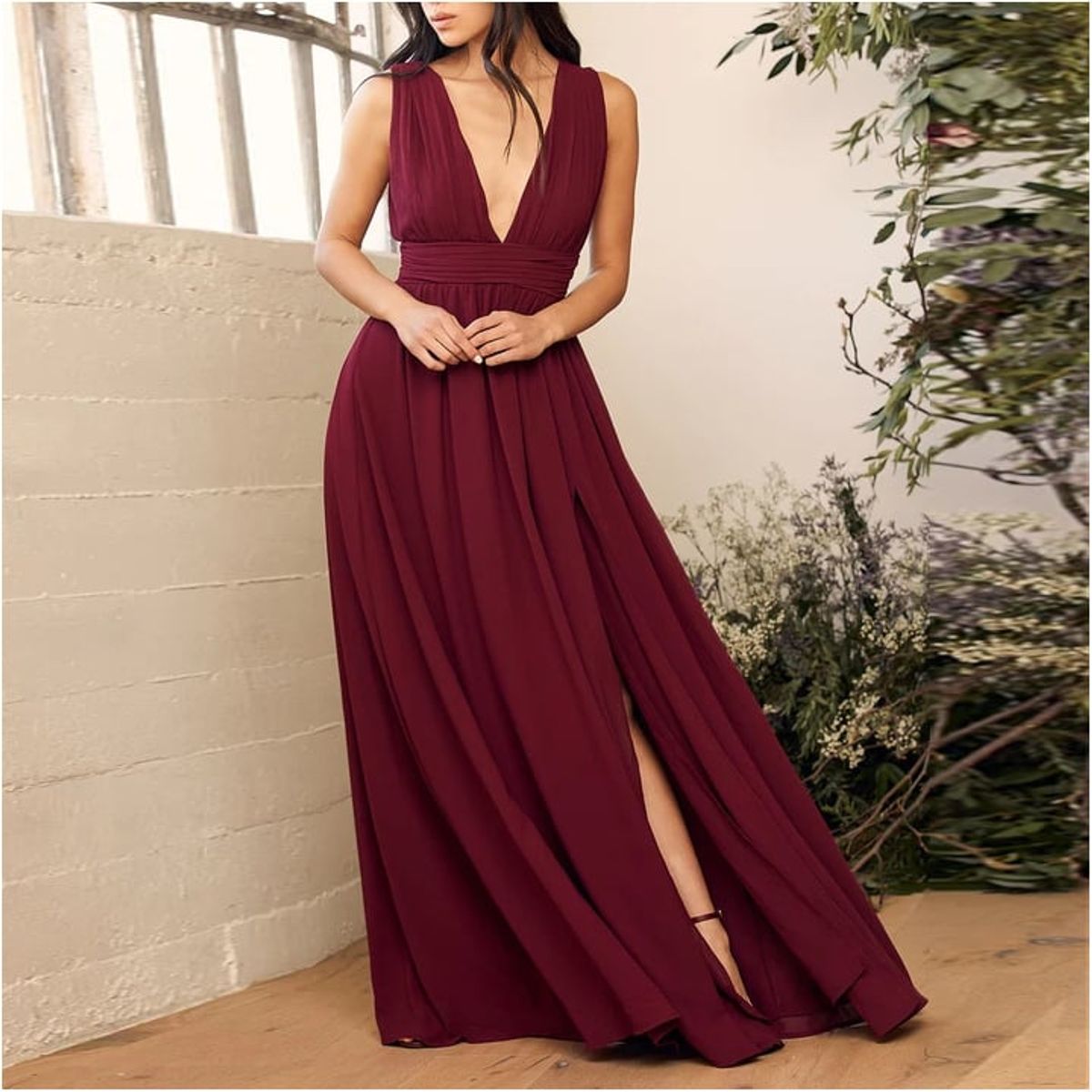 RINODERINA - Vestido Largo Elegante Fiesta Noche Clasico Moda Mujer