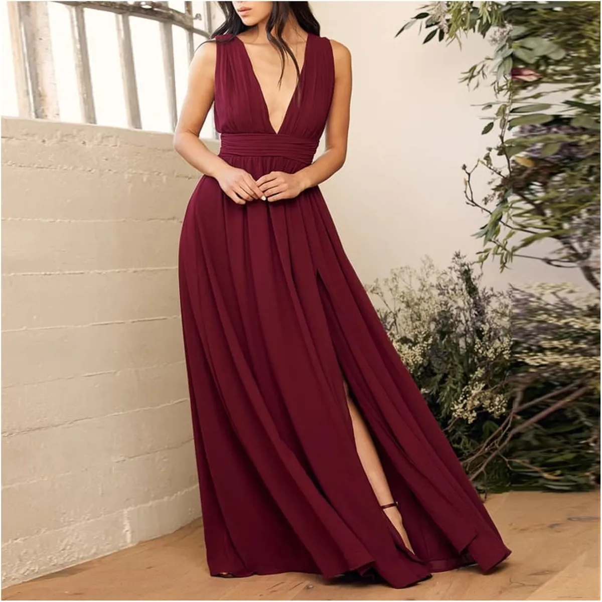 RINODERINA - Vestido Largo Elegante Fiesta Noche Clasico Moda Mujer