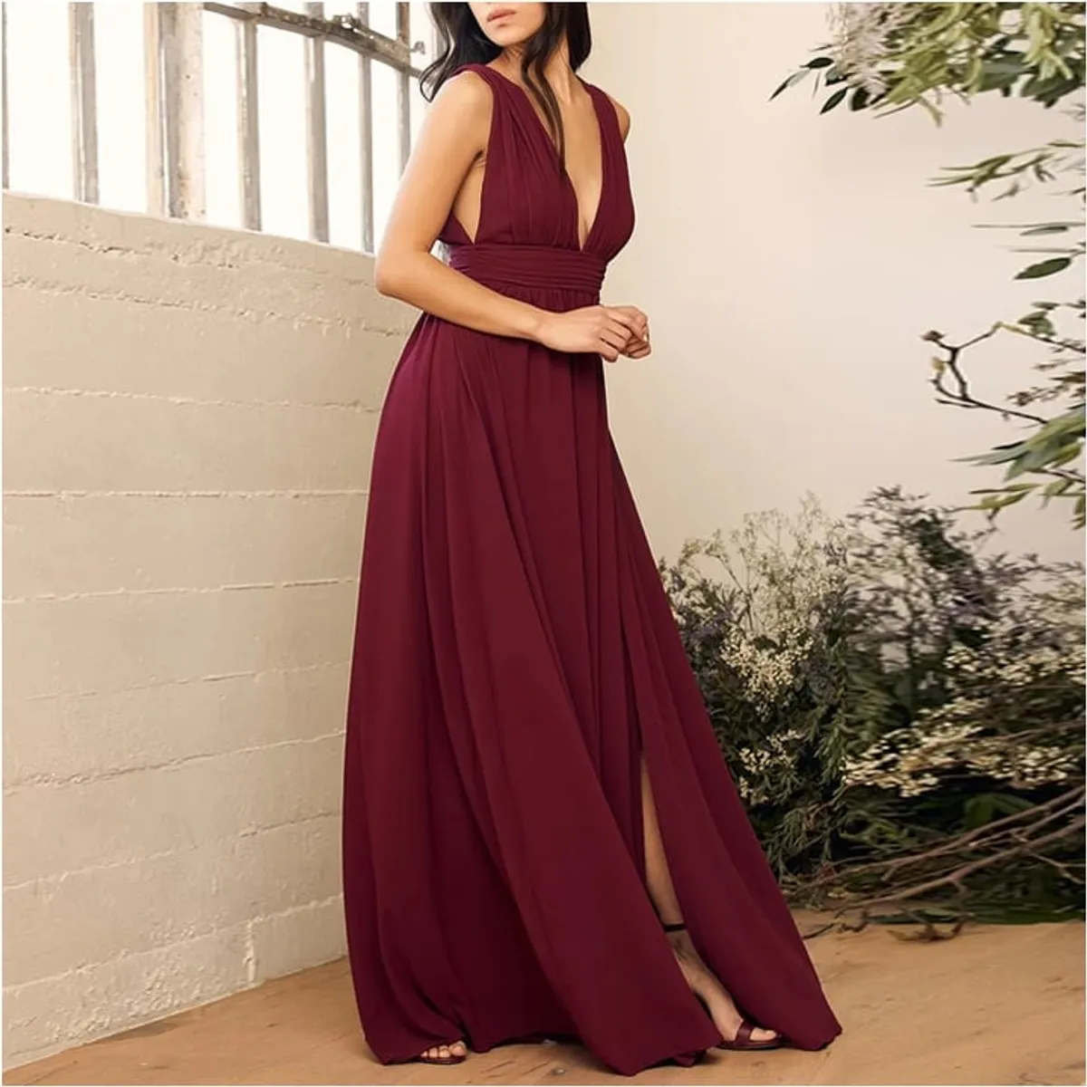 RINODERINA - Vestido Largo Elegante Fiesta Noche Clasico Moda Mujer