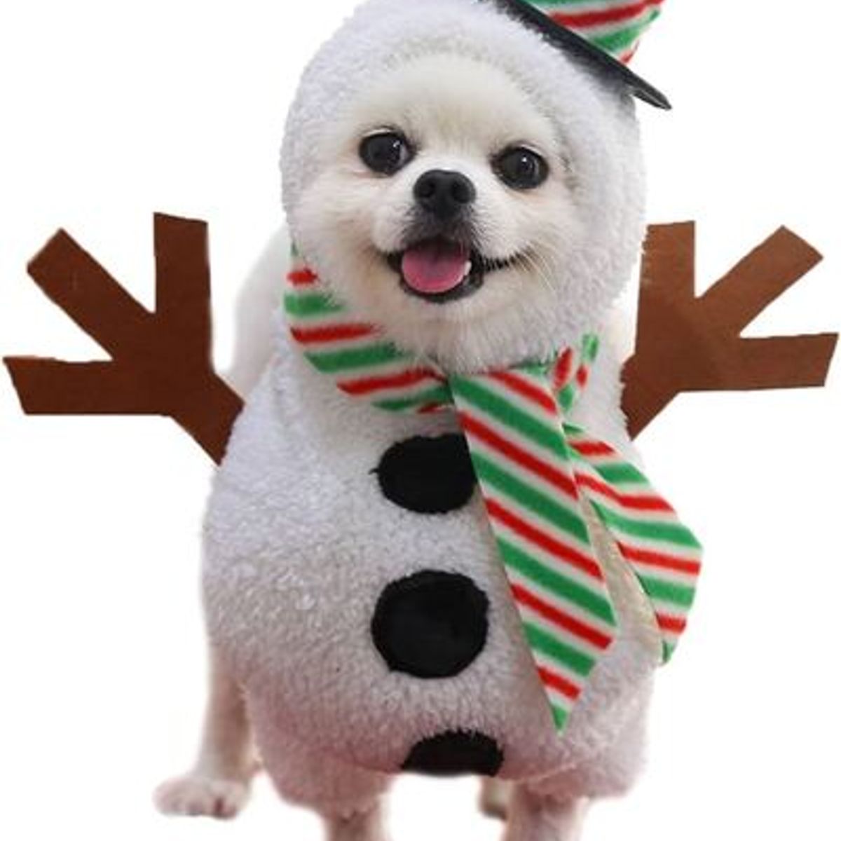 GENERICO - Disfraz para Mascota de Muñeco Nieve con Sombrero - Mediano