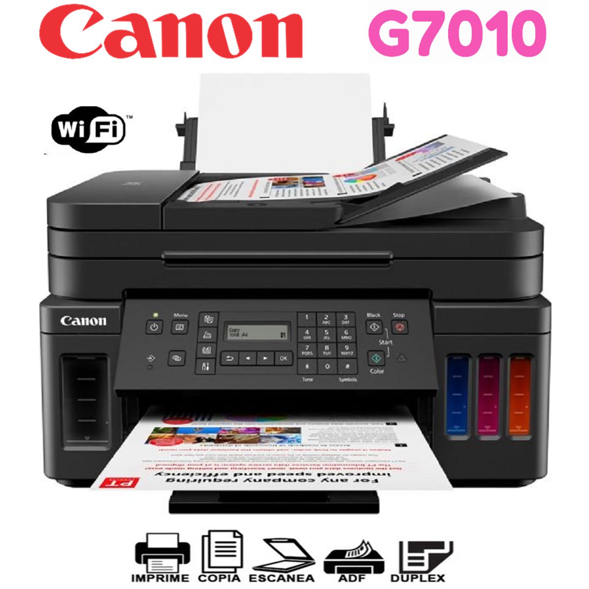 CANON - Impresora Multifuncional CANON de Tinta G7010