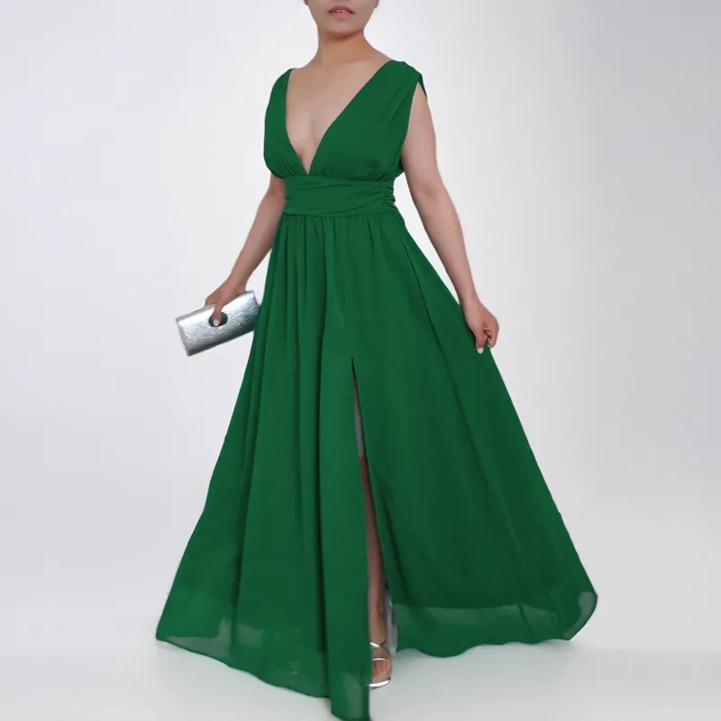 RINODERINA - Vestido Largo Elegante Fiesta Noche Clasico Moda Mujer