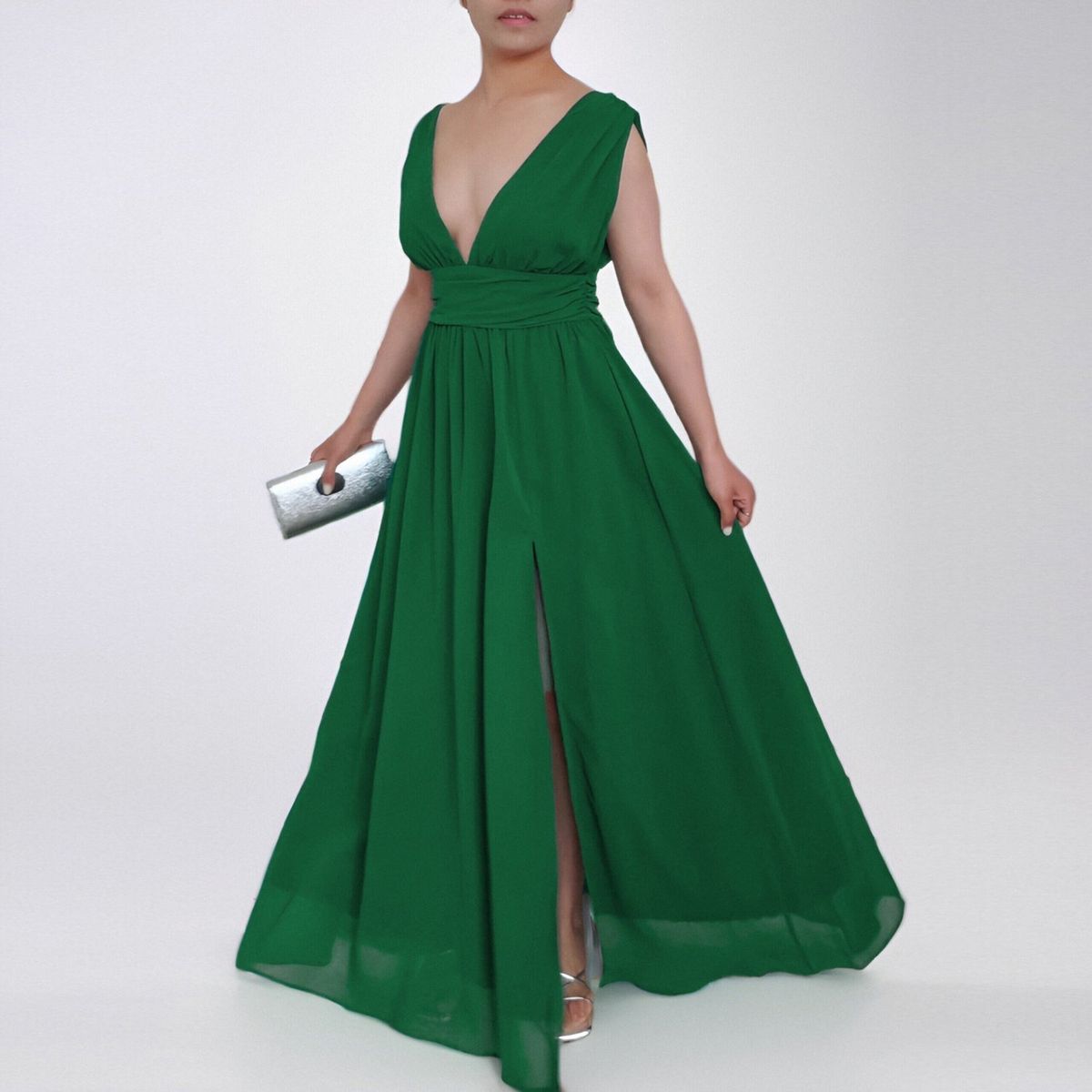 RINODERINA - Vestido Largo Elegante Fiesta Noche Clasico Moda Mujer