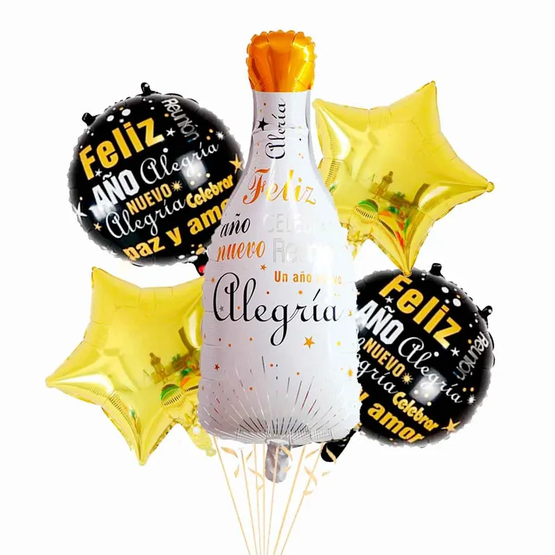 GENERICO - Año Nuevo- Kit de 5 globos Decoración Celebración