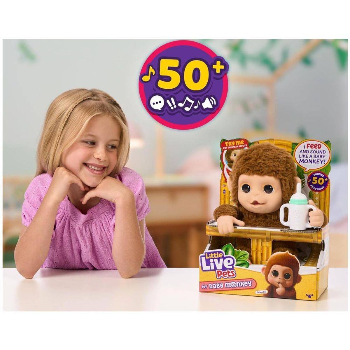 LITTLE LIVE PETS - Little Live Pets Mono Bebe Con 50 Sonidos
