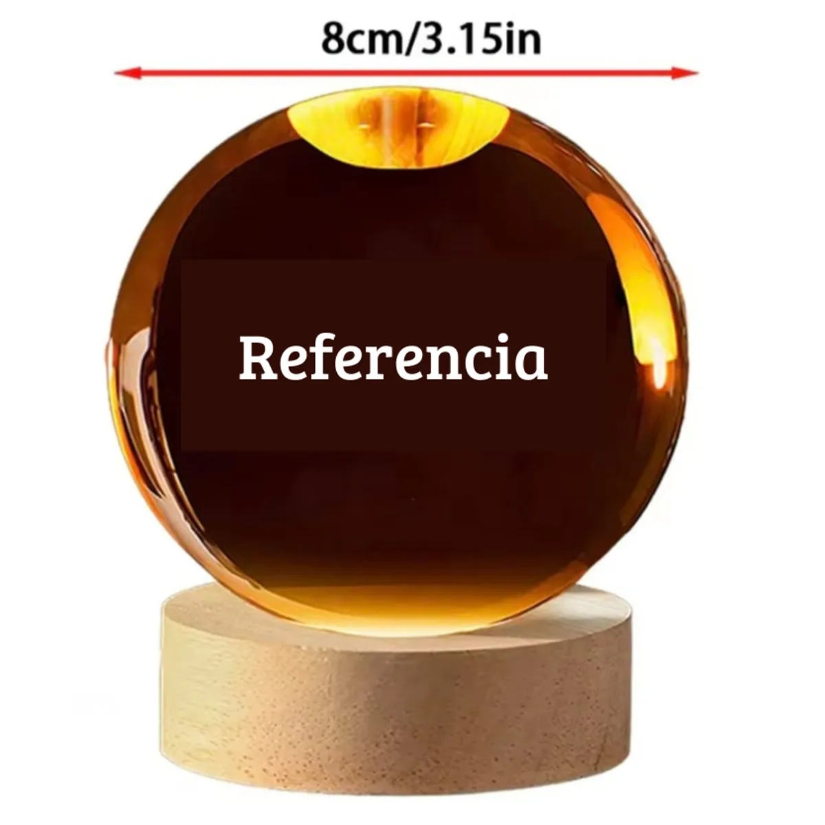 GENERICO - Lampara Bola de Cristal USB - Sistema Solar 8 cm