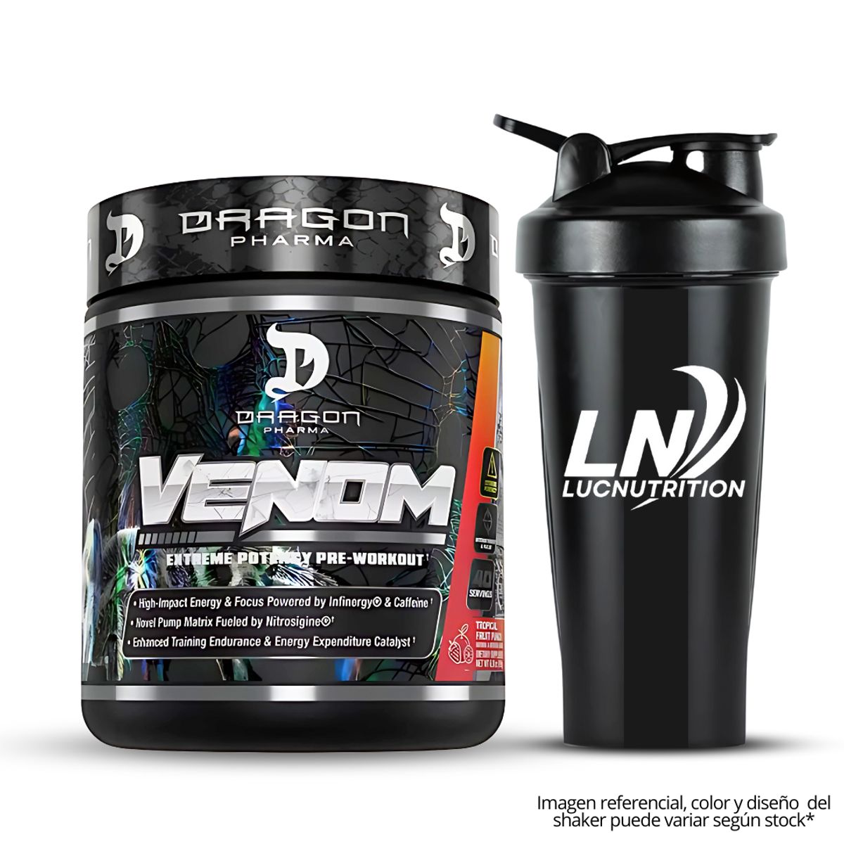 DRAG PHARMA - Venom Dragon Pharma 40 servicios Fruit Punch + Shaker