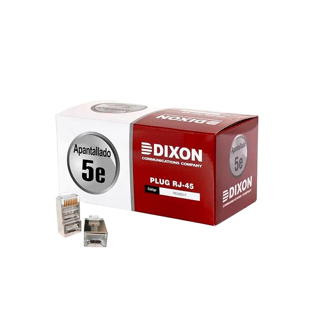 DIXON - Caja 100Conectores Rj45 Apantallados Dixon para Utp Cat5e Cumple RoHs