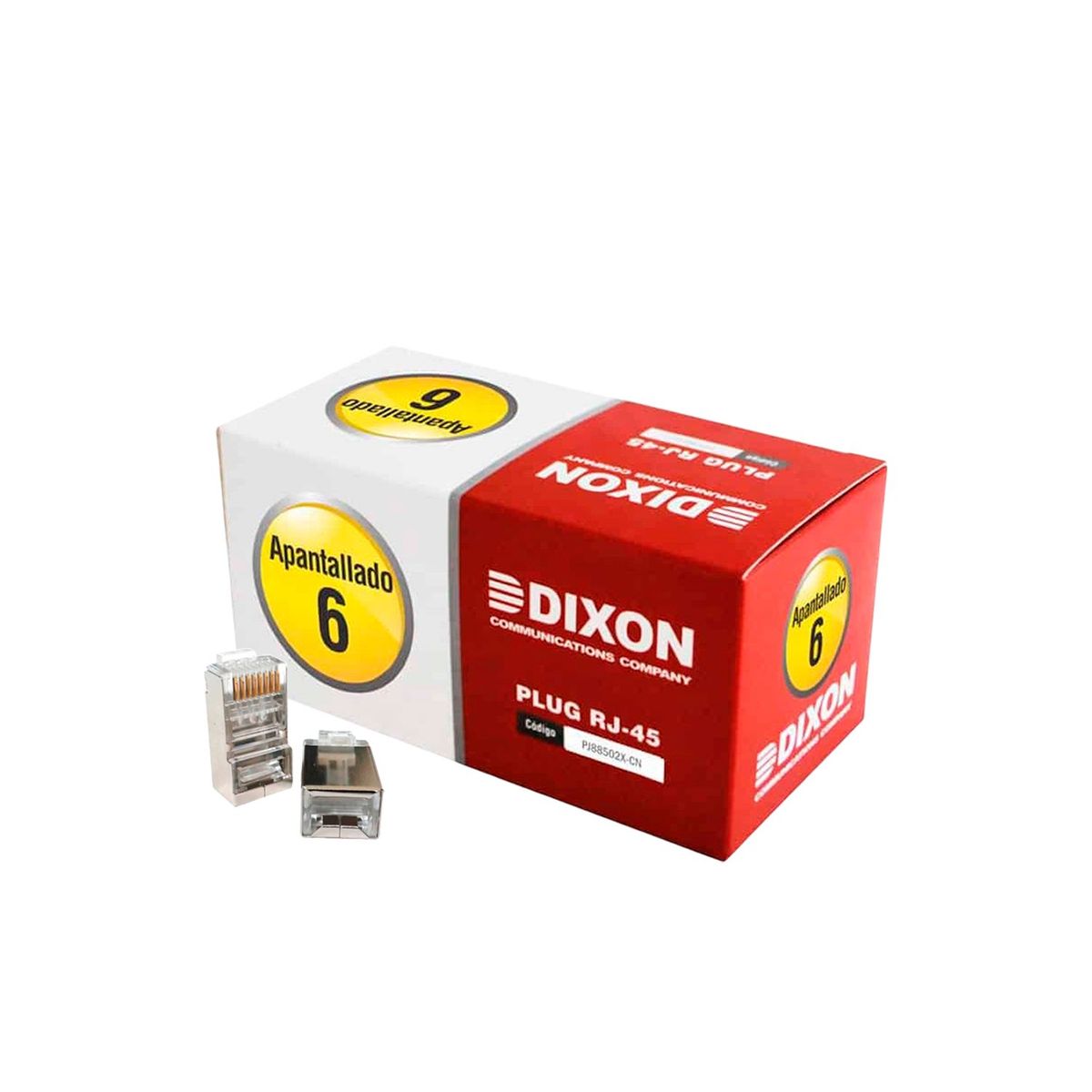 DIXON - Caja 100Conectores Rj45 Apantallados Dixon para Utp Cat6 Cumple RoHs