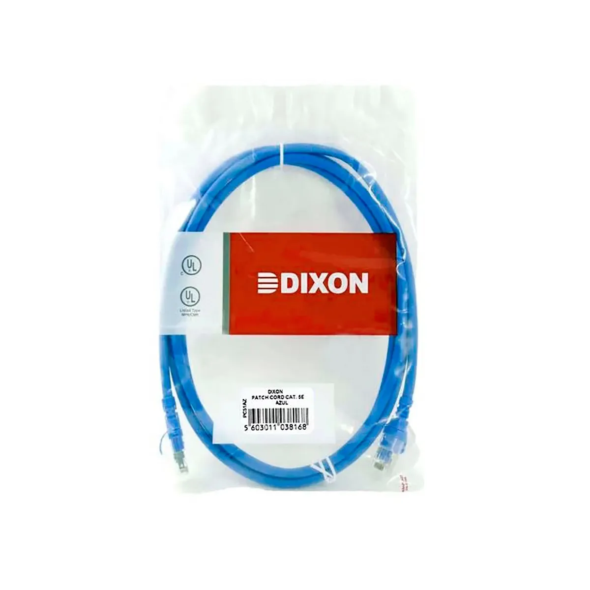 DIXON - Patch Cord Dixon 2 Metros UTP Cat5e 24 AWG COBRE LSZH Cumple RoHS Azul