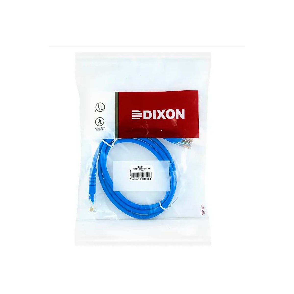 DIXON - Patch Cord Dixon 3 Metros UTP Cat5e 24AWG COBRE LSZH Cumple RoHS Azul