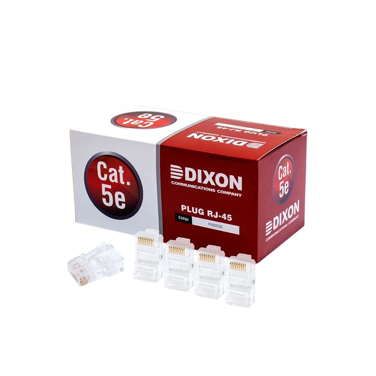 DIXON - 100 Conectores Rj45 Dixon para Utp Cat5e x Caja 8contacto Cumple RoHs
