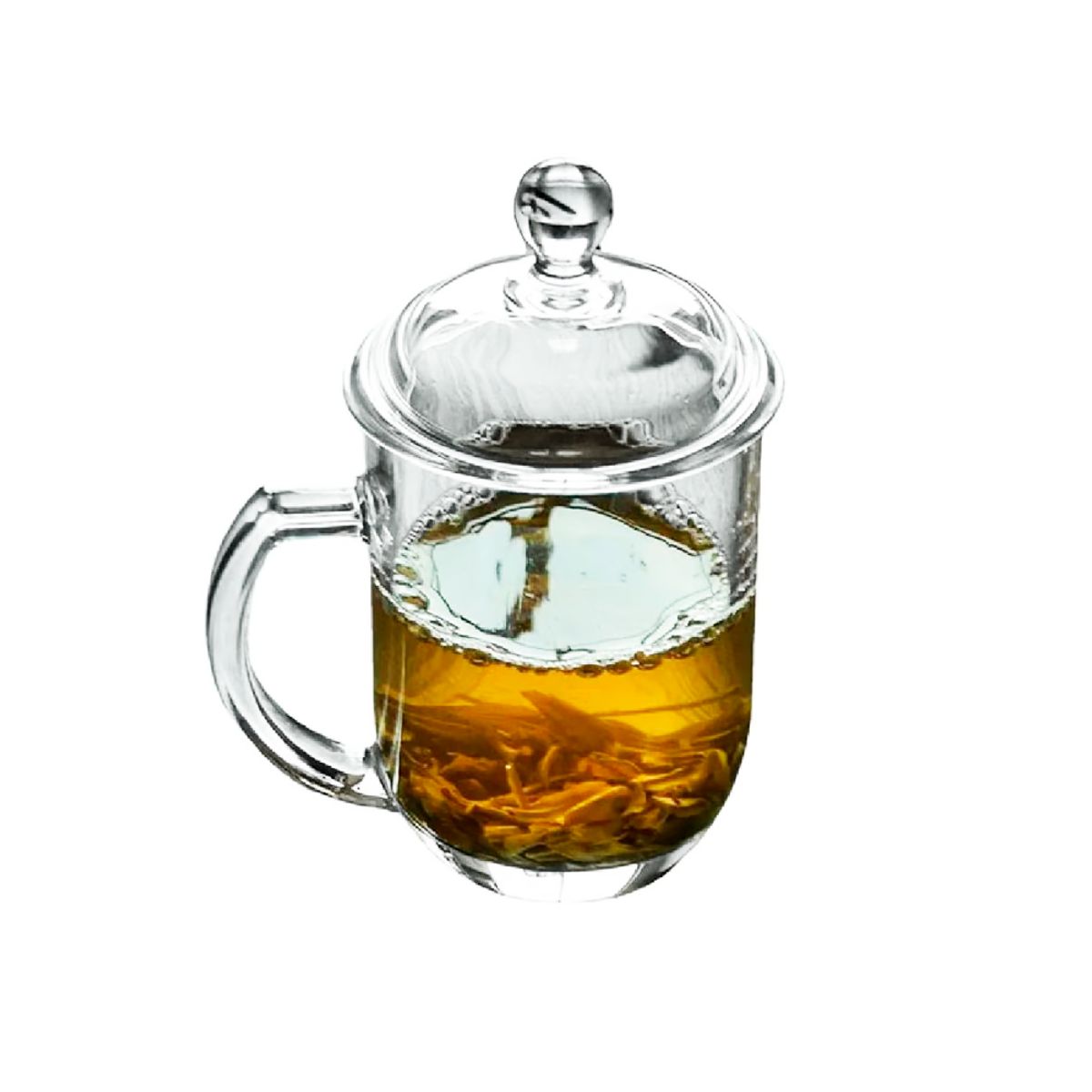 HYGGE - Taza de Vidrio con Tapa para Infusiones de 350 ml