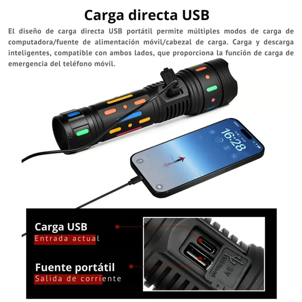 LIDIMI - Linterna LD-L406A Táctica LED Profesional 3000m