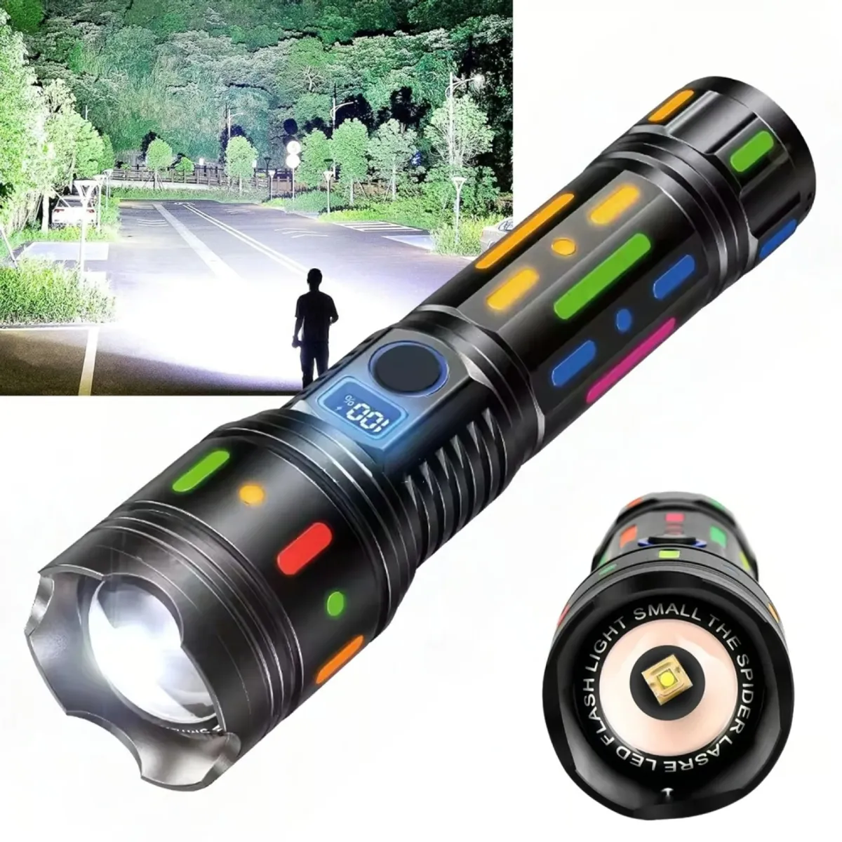 LIDIMI - Linterna LD-L406A Táctica LED Profesional 4500 Lúmenes, 3000M