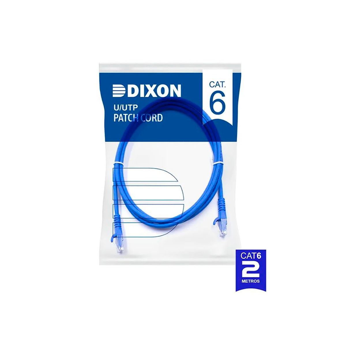 DIXON - Cable Patch Cord Dixon 2 Metros UTP Cat. 6 24 AWG COBRE LSZH RoHS Azul