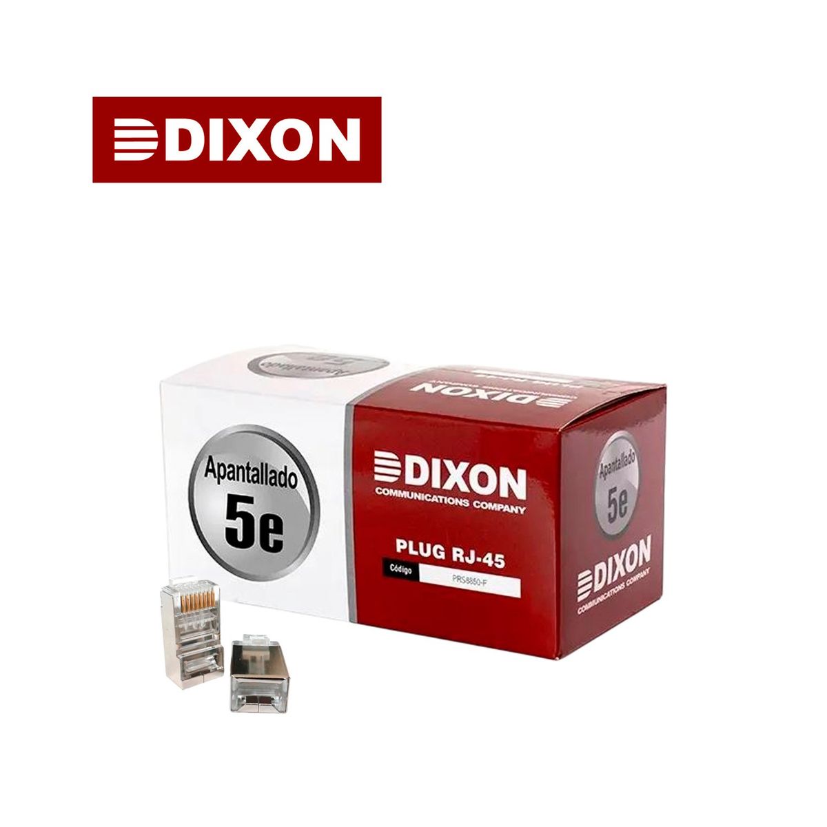 DIXON - Caja 100 Conectores Rj45 Dixon para Utp Cat5e Apantallados Cumple RoHs