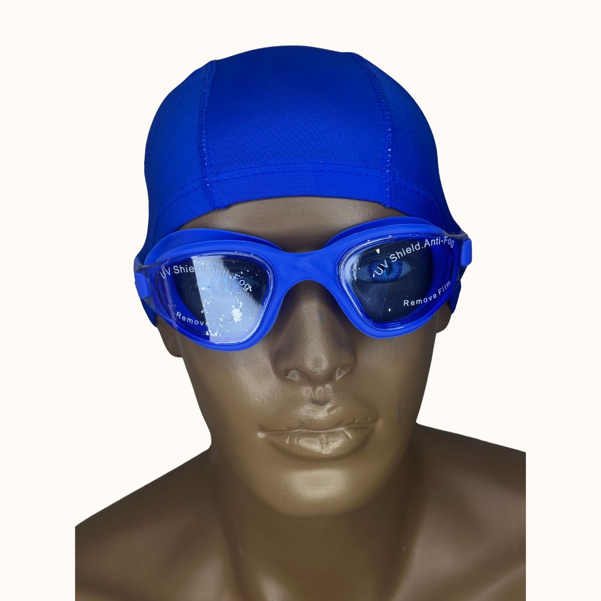 AQUA&MODA - Lentes de Natación Azul y Gorro de licra Azul
