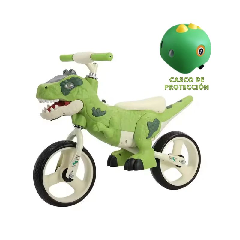 GENERICO - Bicicleta Infantil Dinosaurio para niños Musical con Casco
