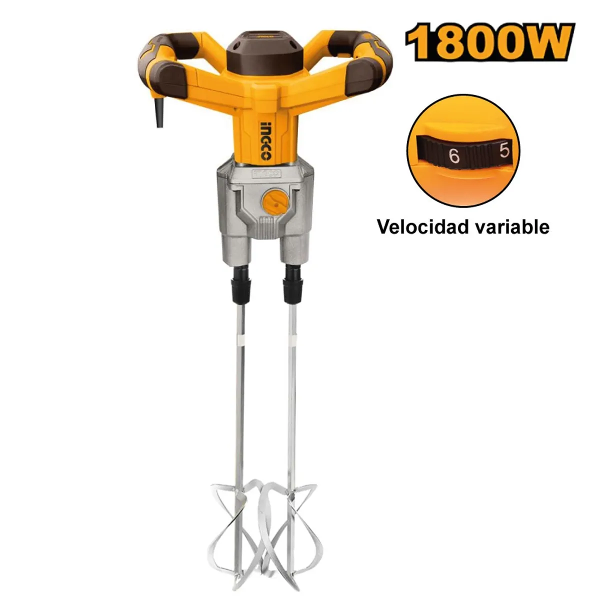 INGCO TOOLS - MEZCLADORA DOBLE PALETA DE PINTURA Y PEGAMENTO INGCO 1800W MX218008