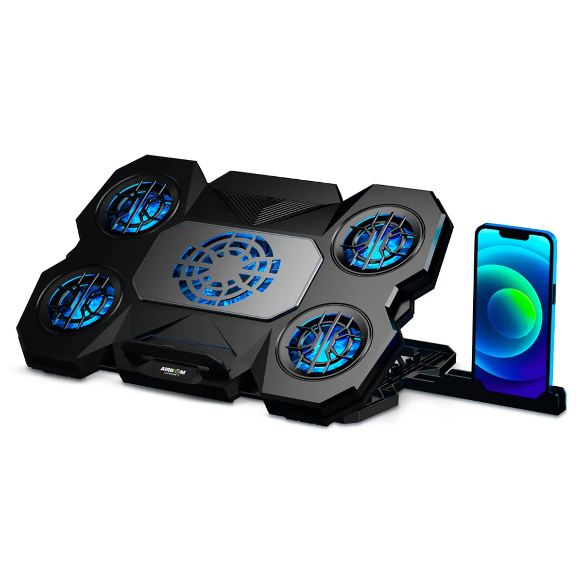 AIRBOOM - Cooler Laptop Gamer Airboom Supreme 5 Con 5 Ventiladores Led