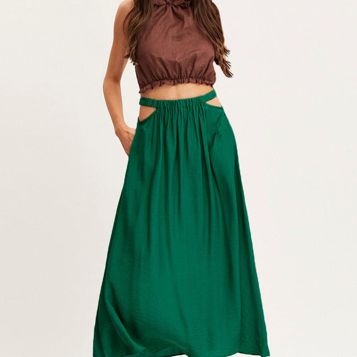 BLWOENS - Falda casual de para mujeres - Verde