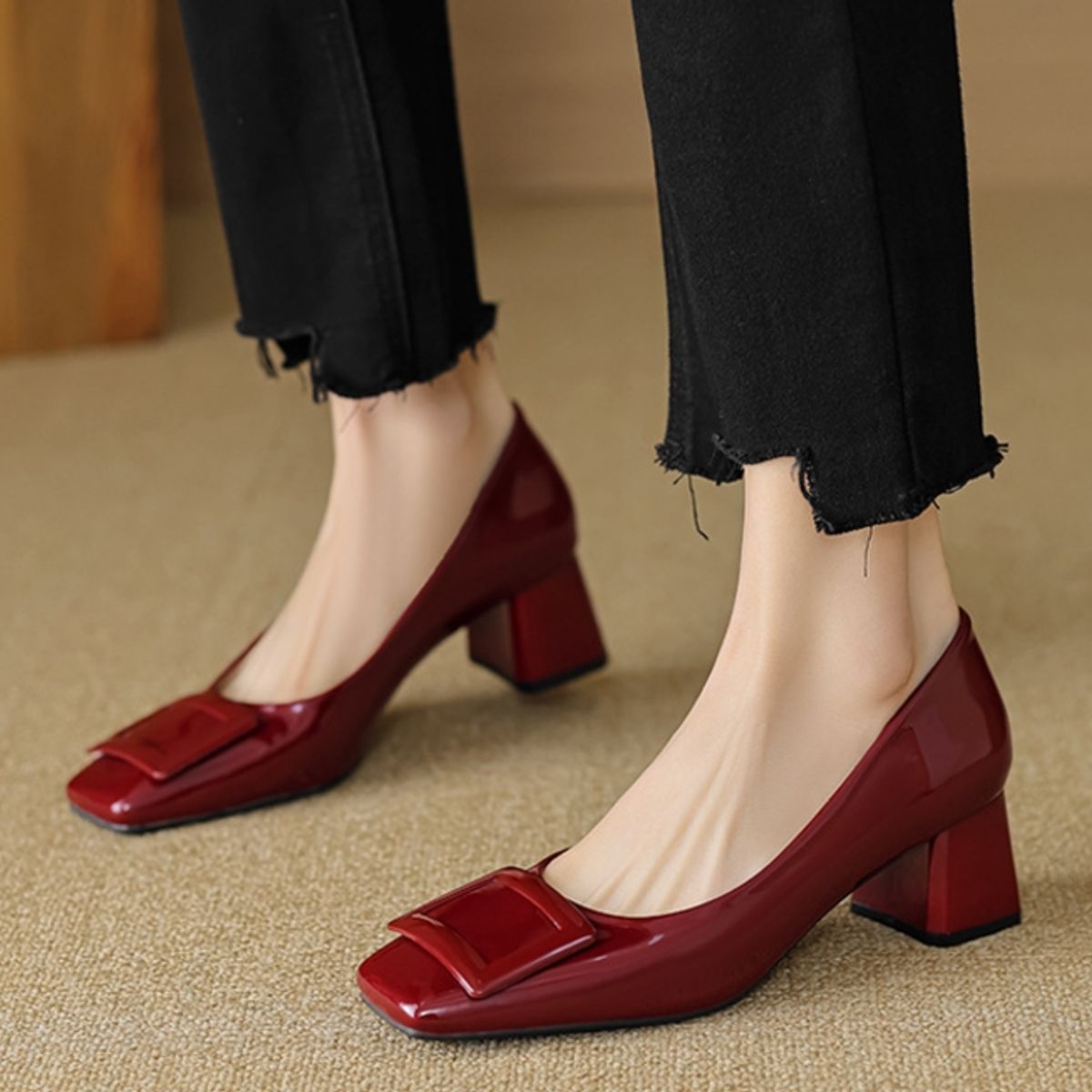 BLWOENS - Zapatillas Tacones altos de mujer - Rojo