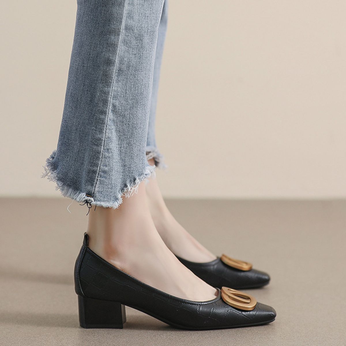 BLWOENS - Zapatillas Tacones altos de mujer - Negro