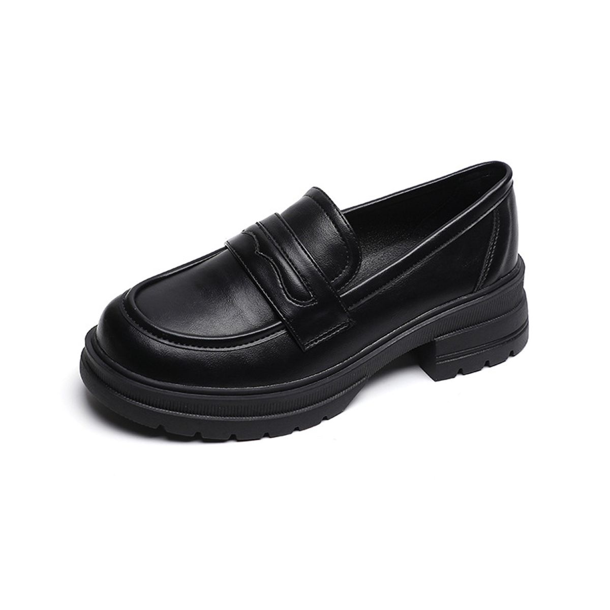 BLWOENS - Zapatos de cuero casuales para mujeres - Negro