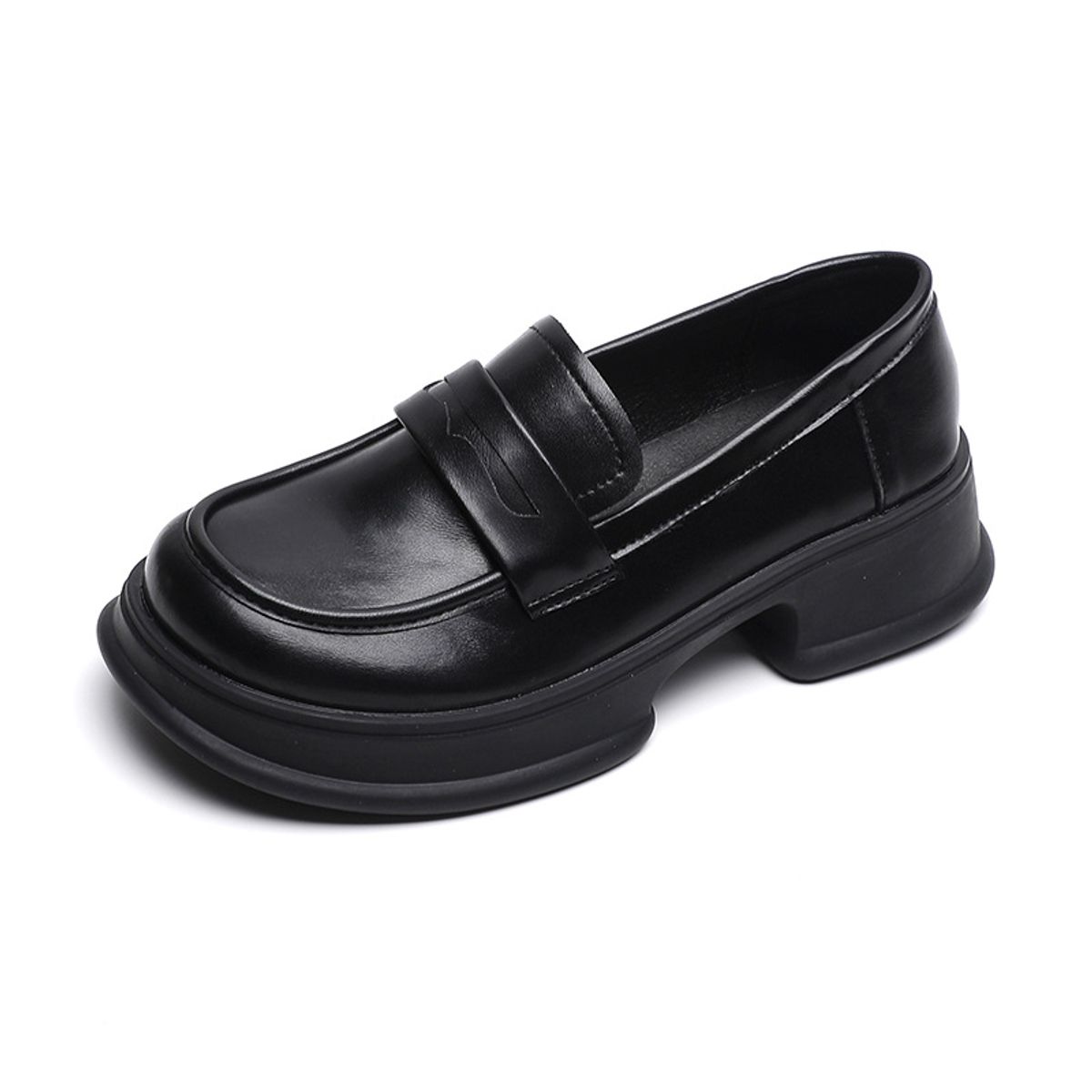 BLWOENS - Zapatos de cuero casuales para mujeres - Negro