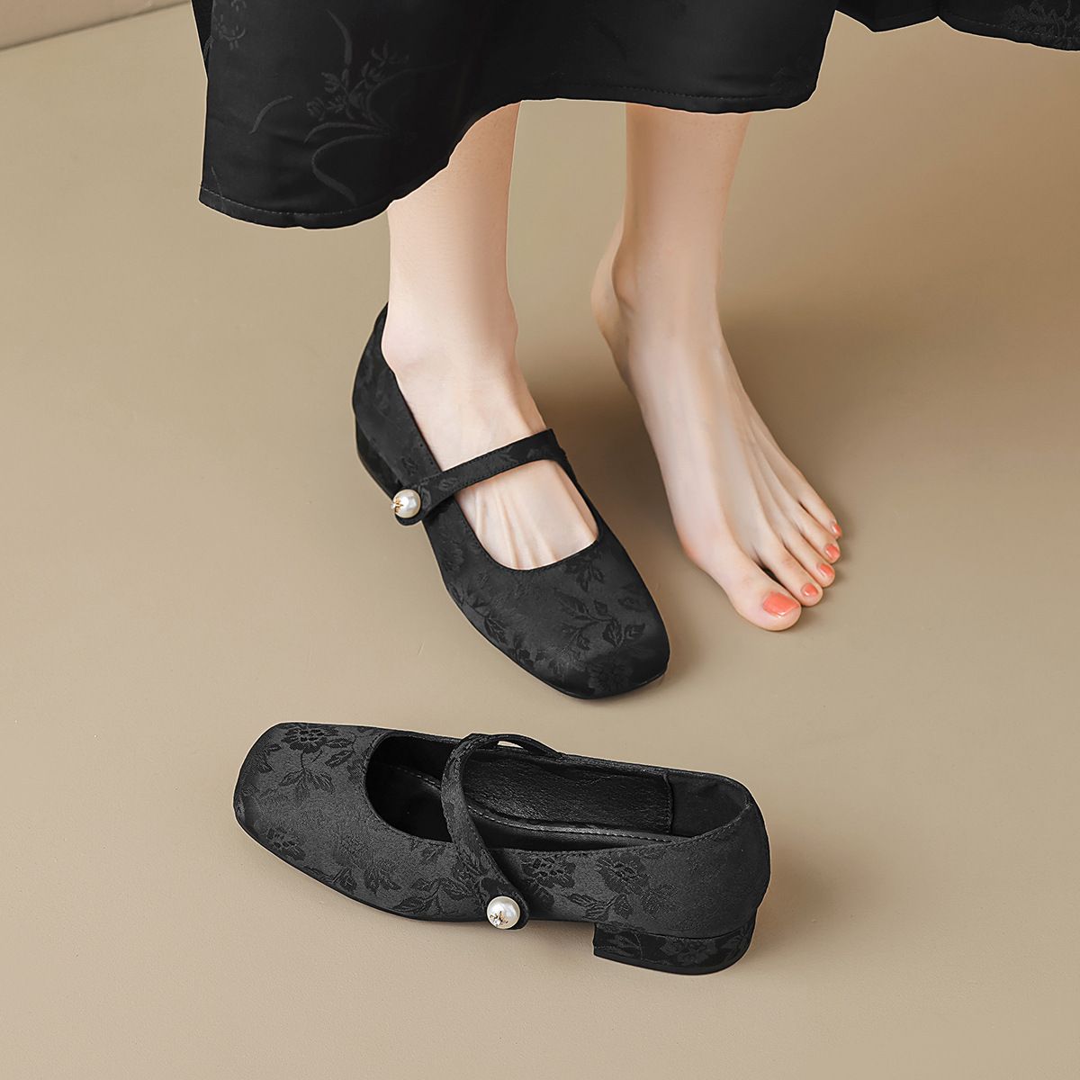 BLWOENS - Zapatillas Tacones altos de mujer - Negro