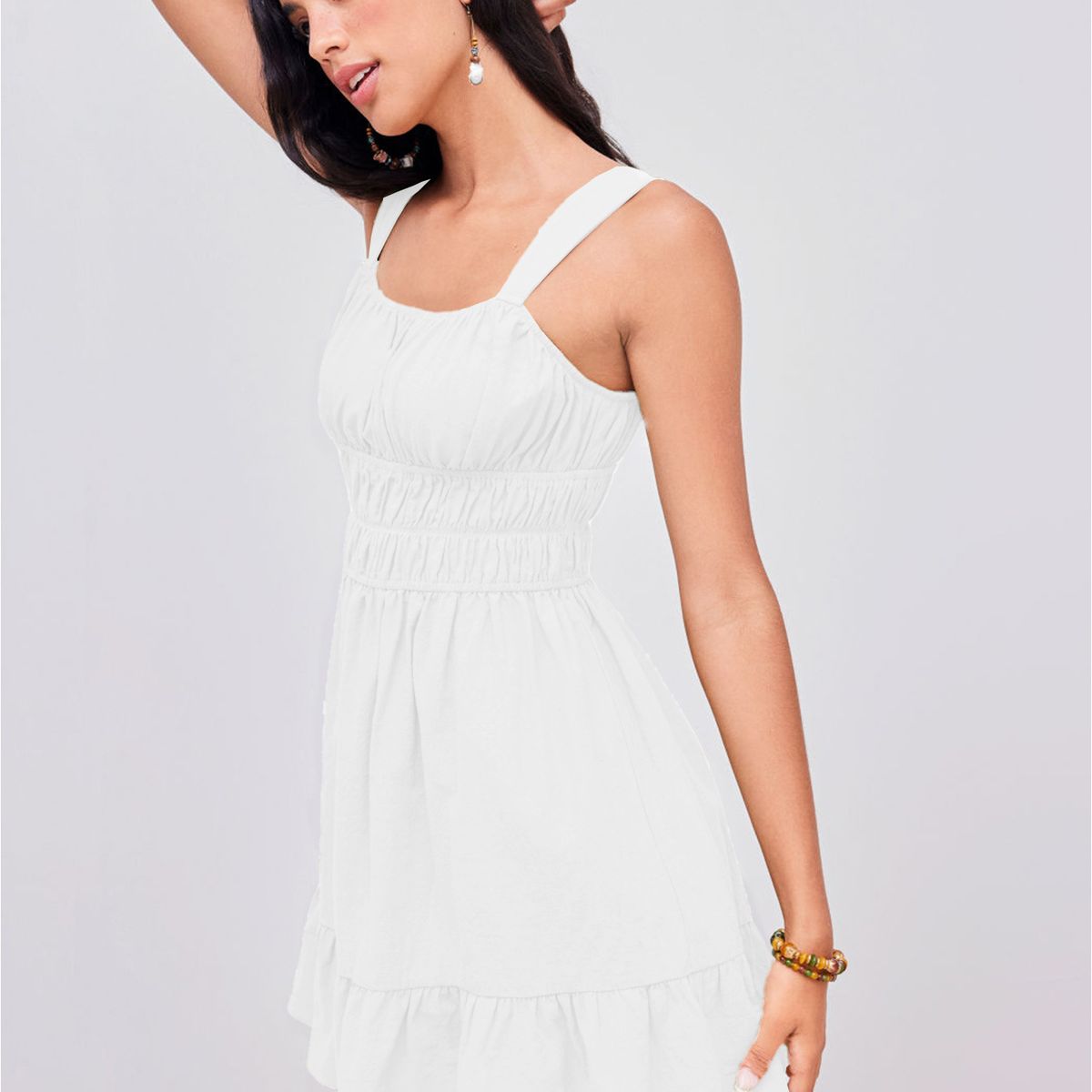 BLWOENS - Vestido casual de para mujeres -  Blanco