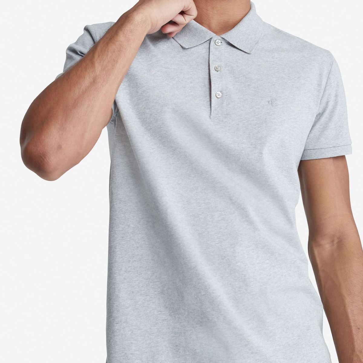 CALVIN KLEIN - POLO SS SMOOTH COTTON SLIM SOLID PO CK