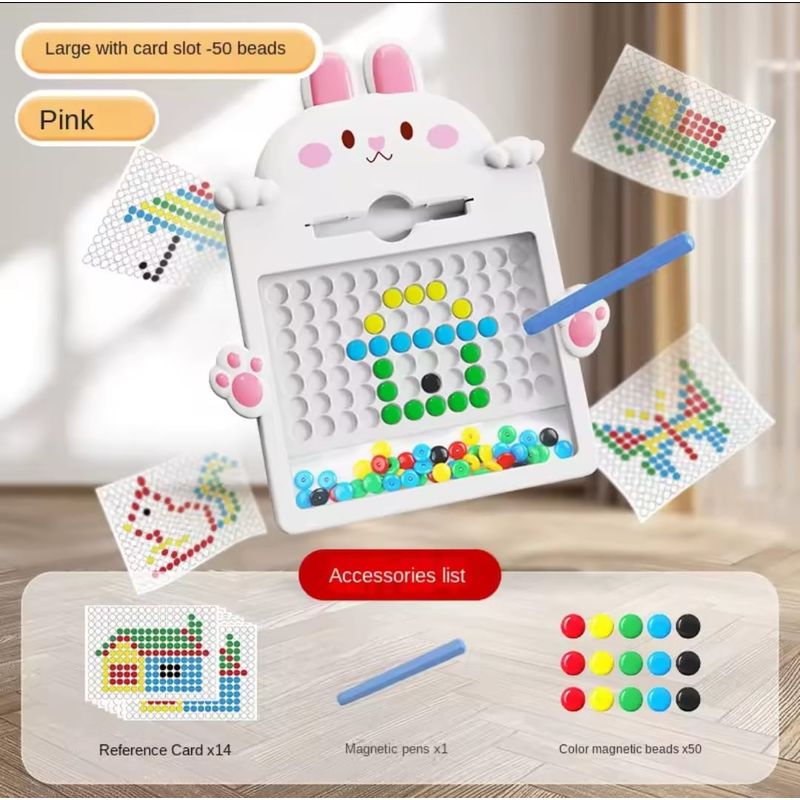 GENERICO - Tablero magnético educativo para niños con diseño de conejo BLANCO