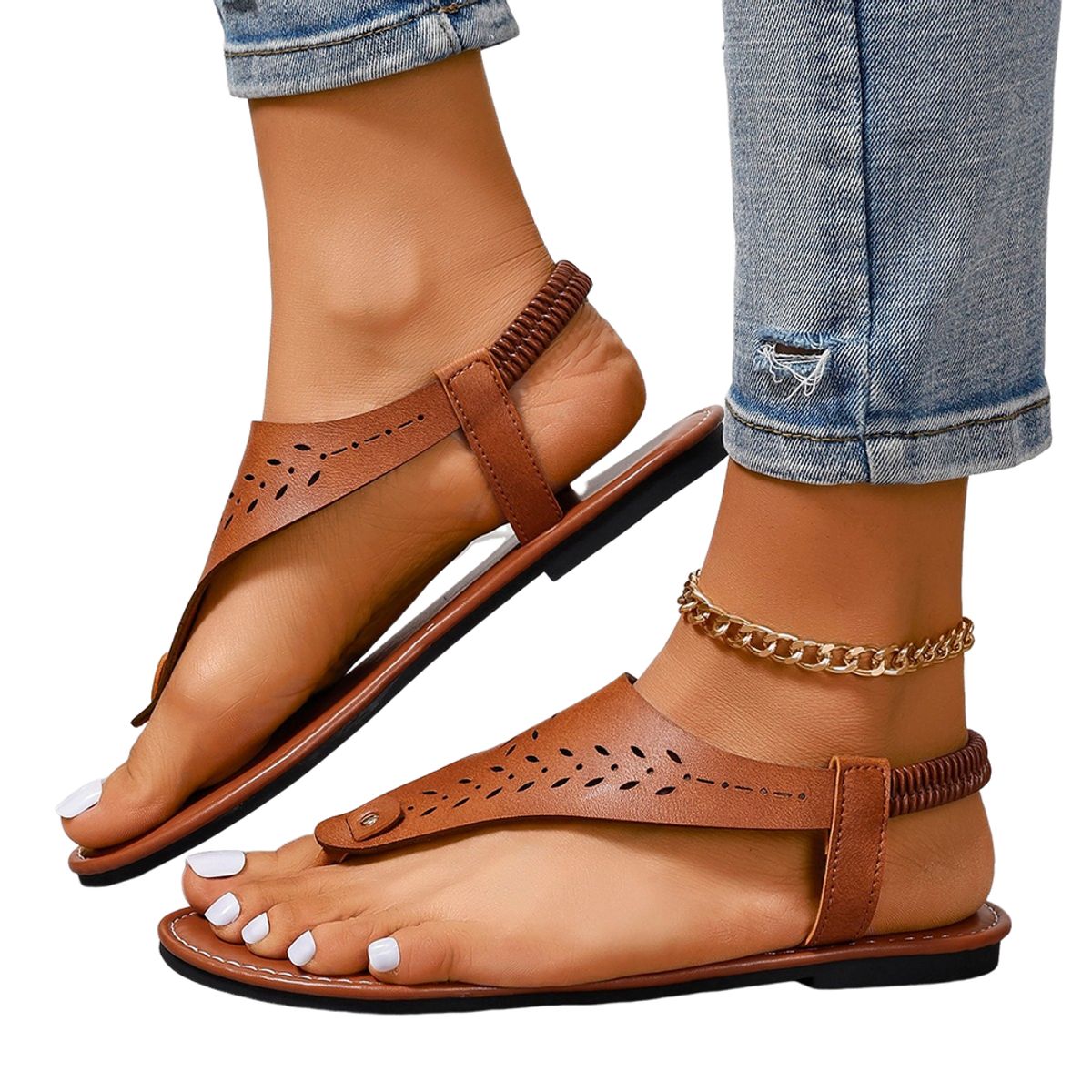 BLWOENS - Zapatos Sandalias de verano para Mujers - Marrón