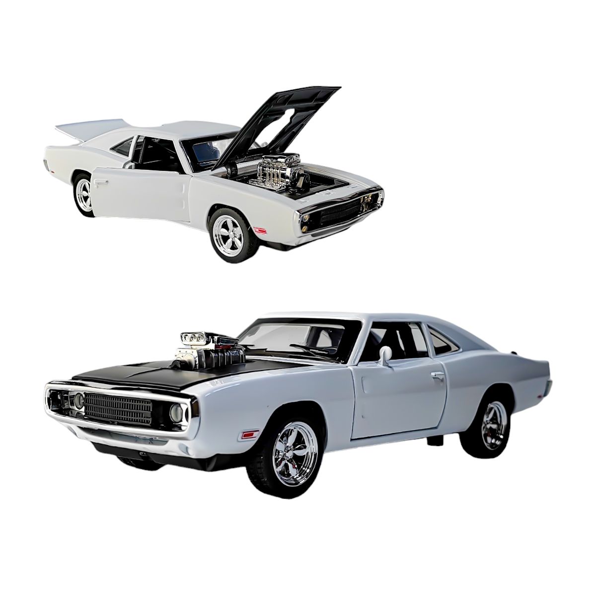 GENERICO - Dodge charger Toreto 1970 carro escala BLANCO
