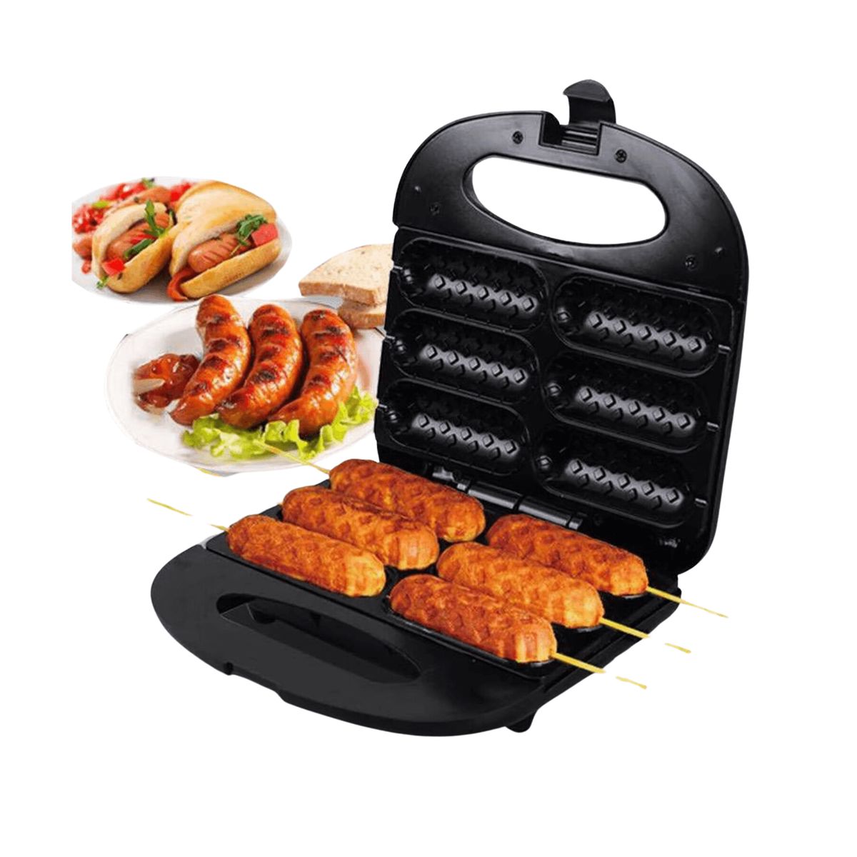 RAFF - Maquina Para Yoguis Hot Dogs y Chorizo Electrica Antiadherente