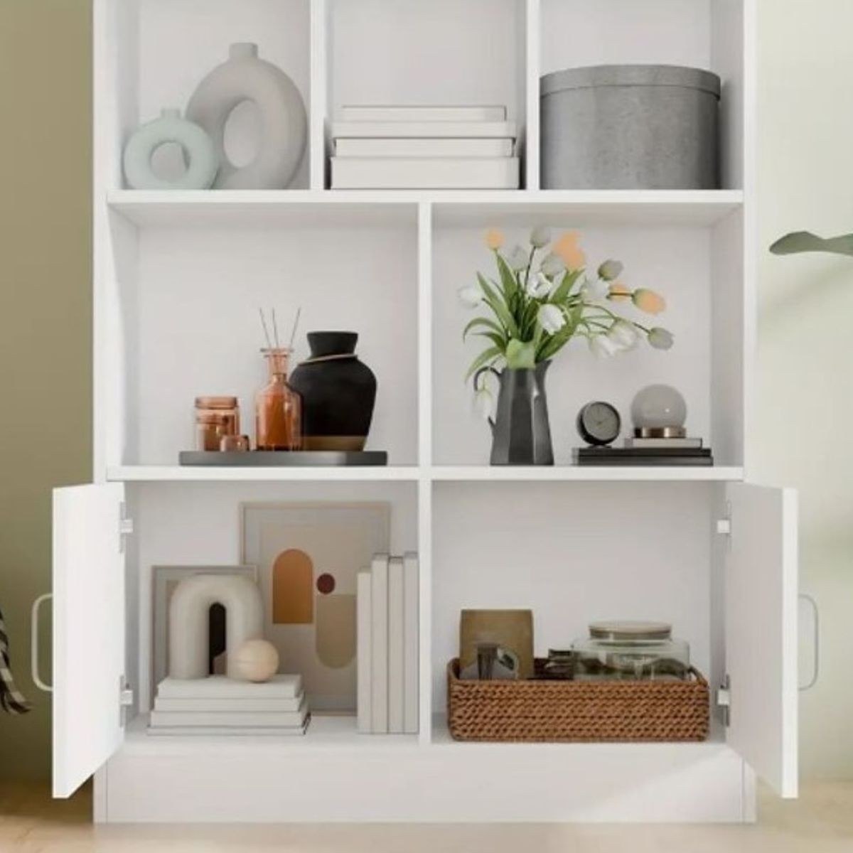 NACION MUEBLES - Librero Vali color Blanco NM