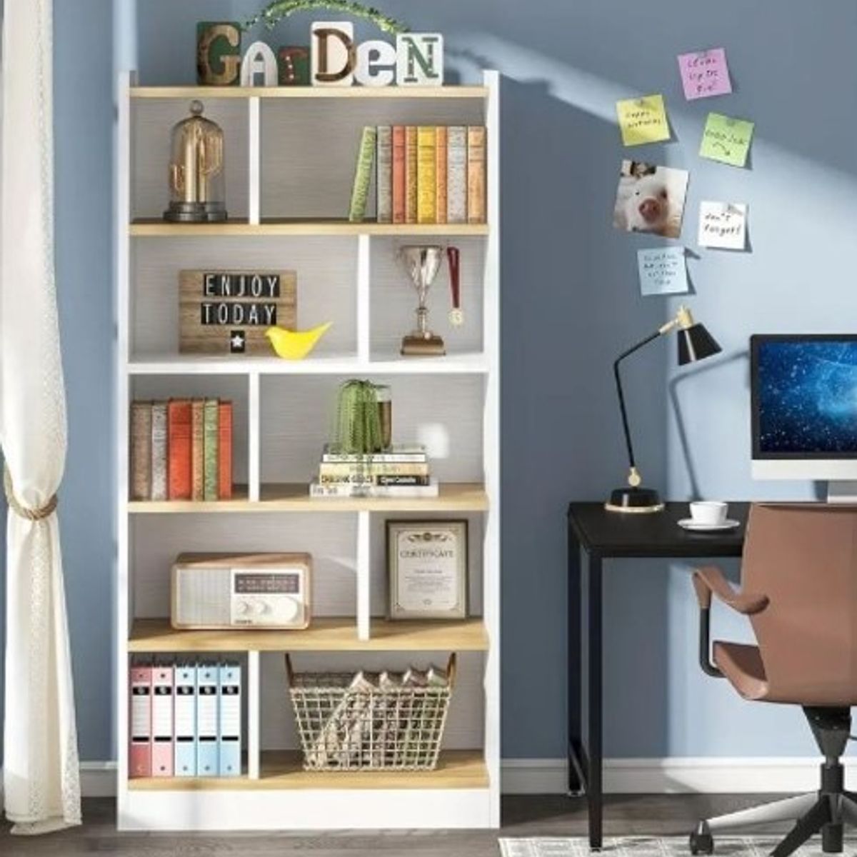 NACION MUEBLES - Librero Moderno color Blanco NM