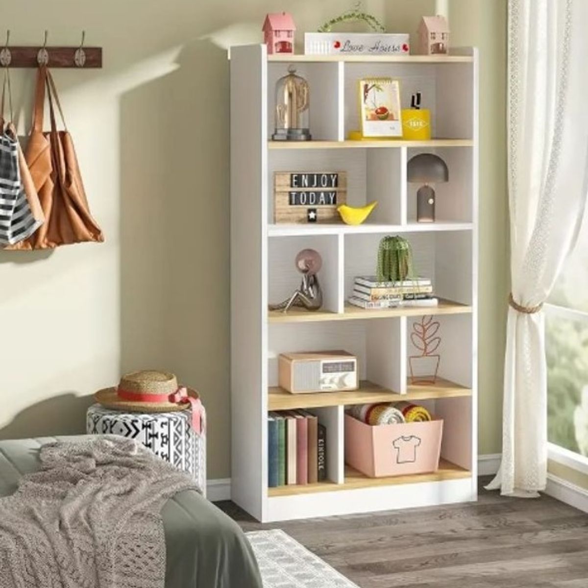 NACION MUEBLES - Librero Moderno color Blanco NM