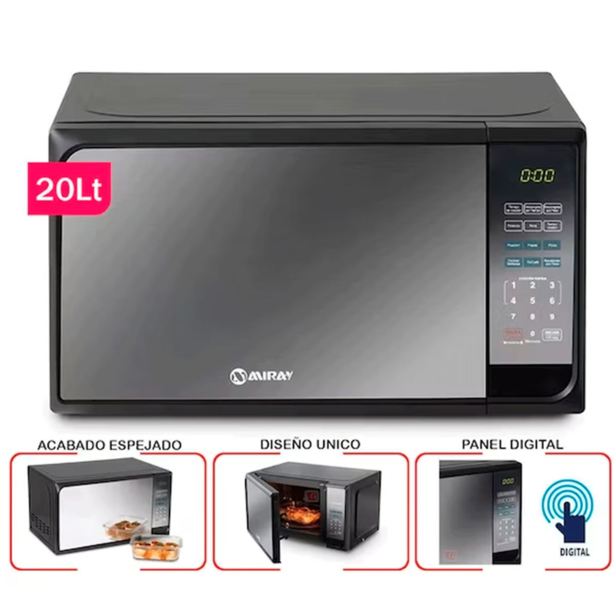 MIRAY - HORNO MICROONDAS MIRAY HMM-20N -20 L