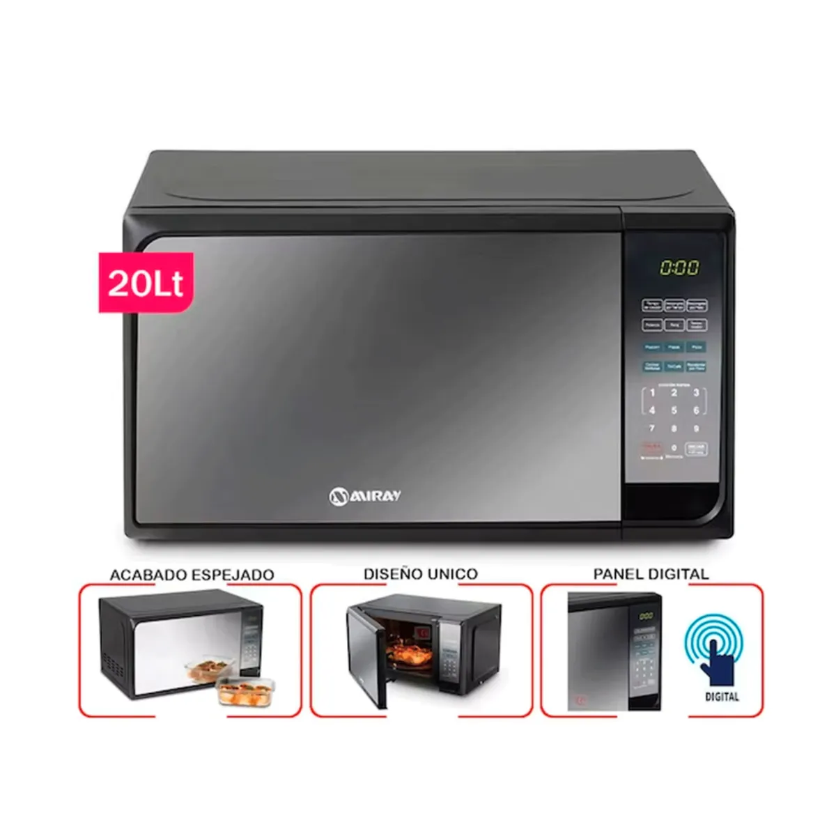 MIRAY - HORNO MICROONDAS MIRAY HMM-20N -20 L