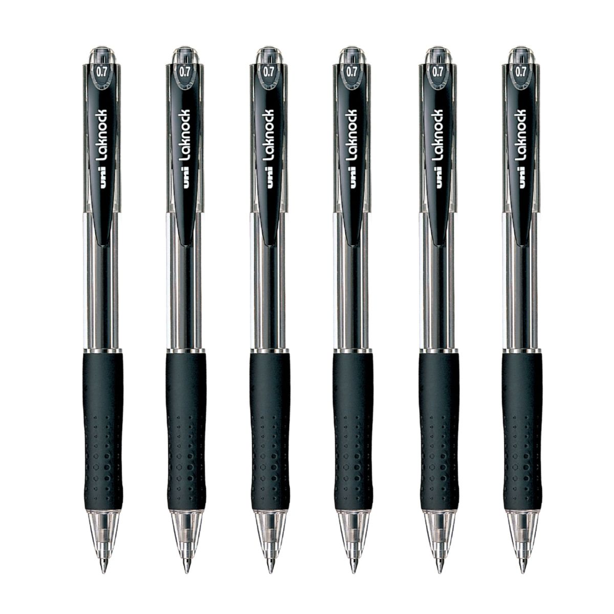 UNI BALL - UNI Laknock SN-100 Bolígrafo Tinta Seca Negro Pack x 6