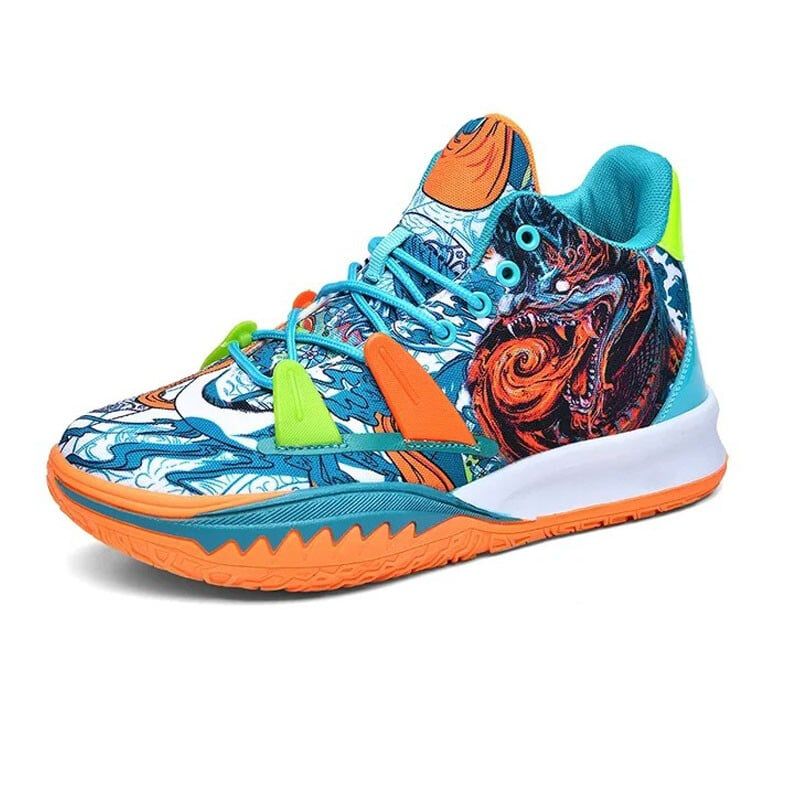 DANWEILE - Zapatillas de baloncesto cómodas transpirables con suela gruesa - naranja