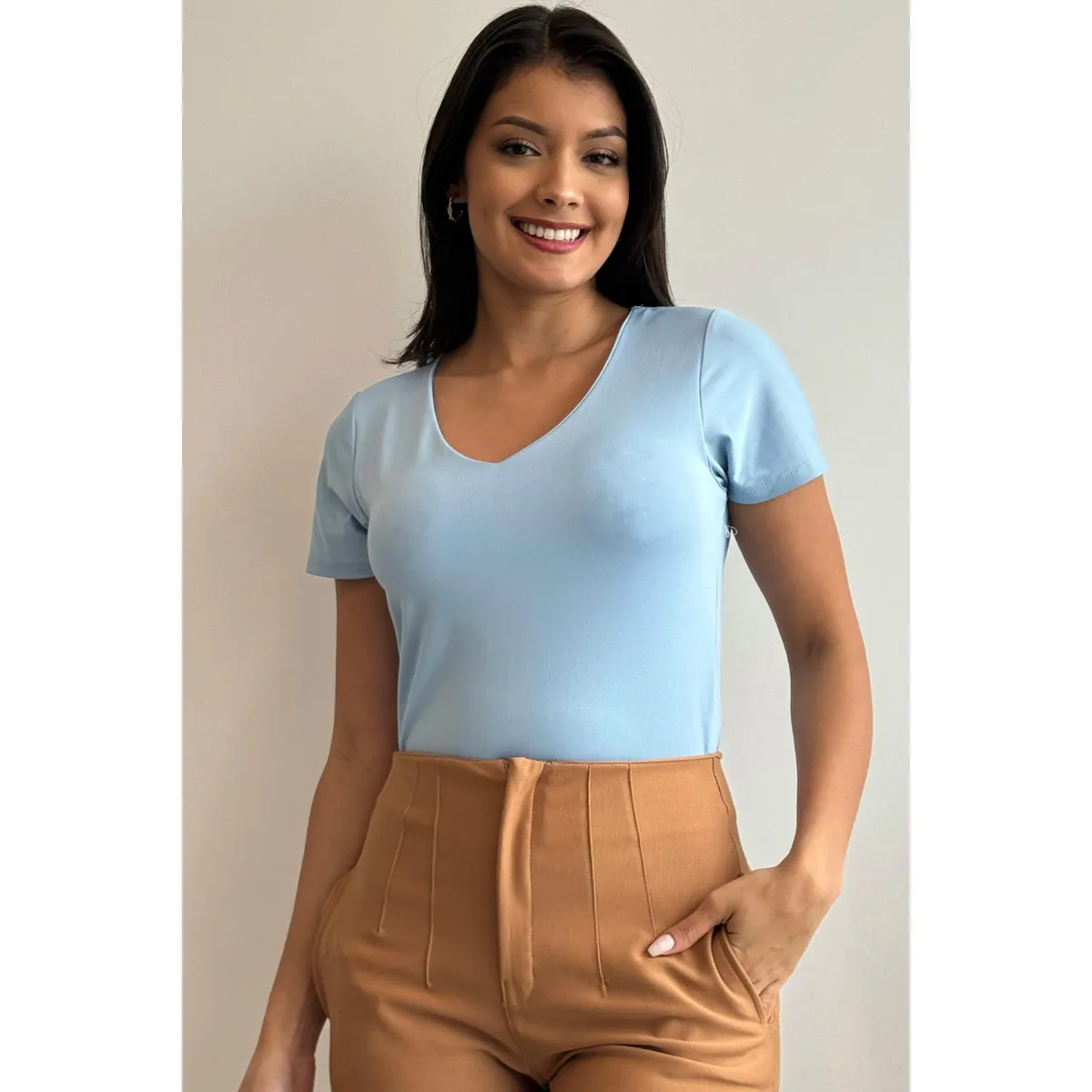 GENERICO - BLUSA SUPLEX DAMA CUELLO V ROQUE